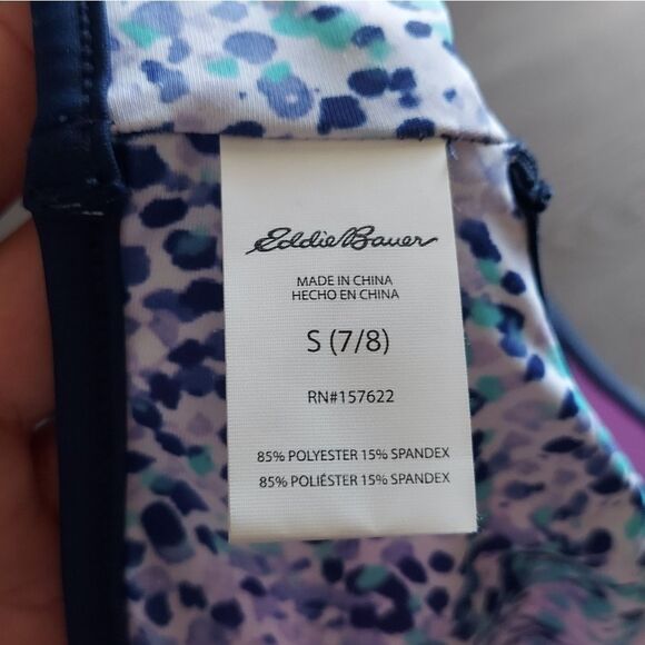 Eddie Bauer Reversible Bikini Bottom Blue and Purple Speckled Size S (7-8) - Picture 3 of 5